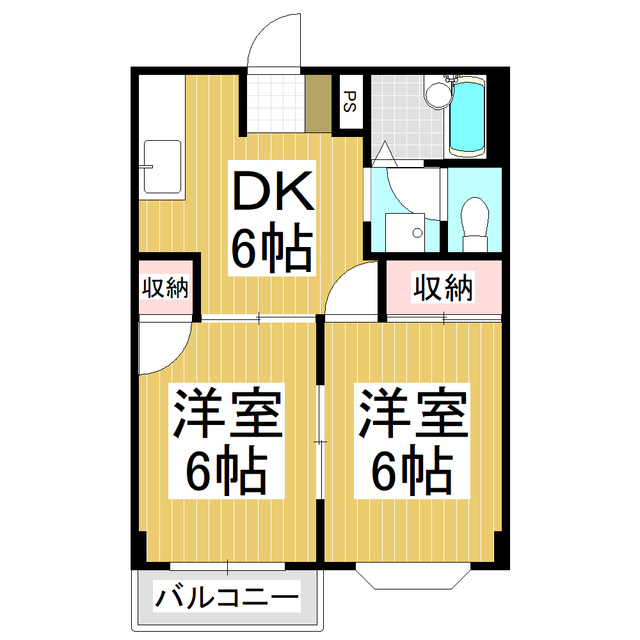 松本市大字水汲のアパートの間取り