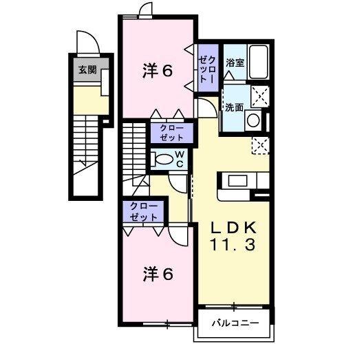 加須市南大桑のアパートの間取り