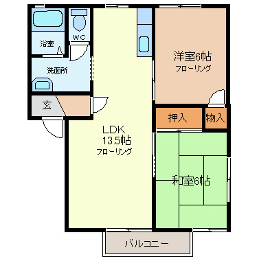 イトヤコーポ常田Bの間取り