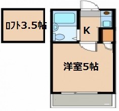 名古屋市天白区海老山町のアパートの間取り