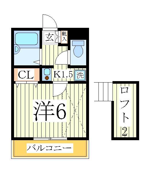 流山市向小金のアパートの間取り