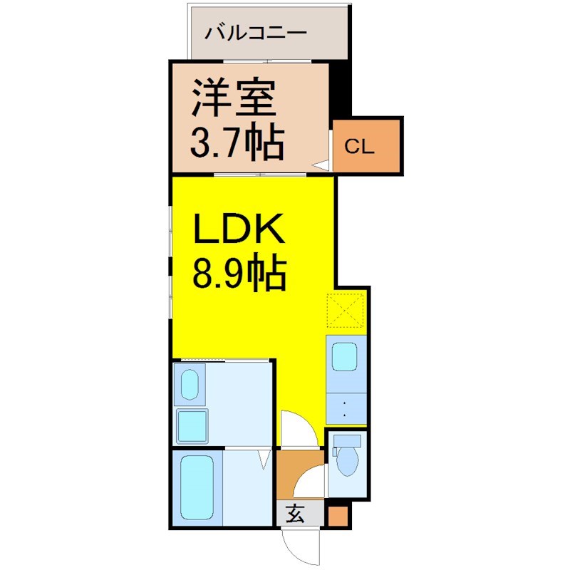 名古屋市南区中江のアパートの間取り