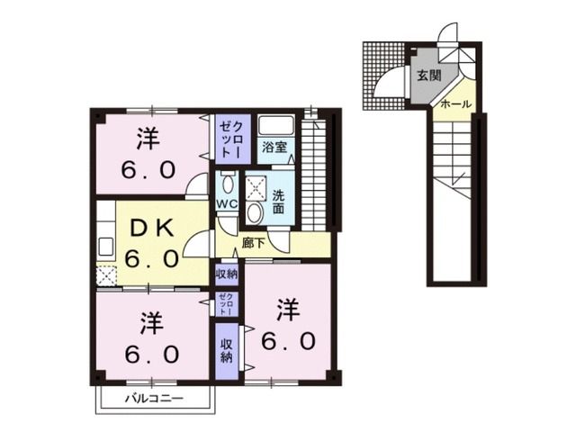 青森市大字安田のアパートの間取り