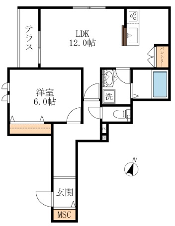 【bell shounan kataseの間取り】