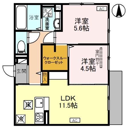 吹田市豊津町のアパートの間取り