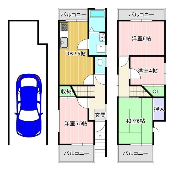 貸家　久我本町8-143の間取り