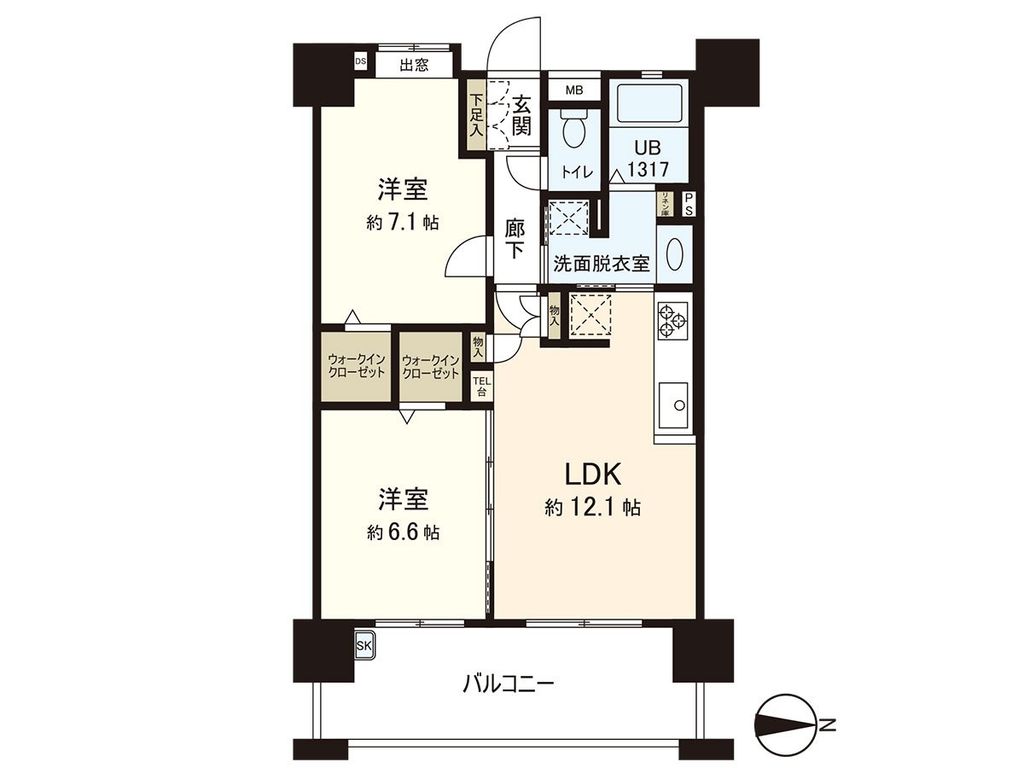 モントーレヴェルキューブシティ福岡空港駅の間取り