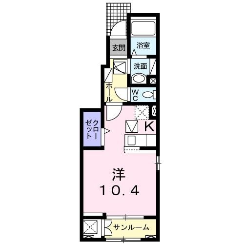 大野城市牛頸のアパートの間取り