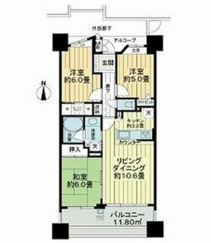 サーパス榴ケ岡公園の間取り