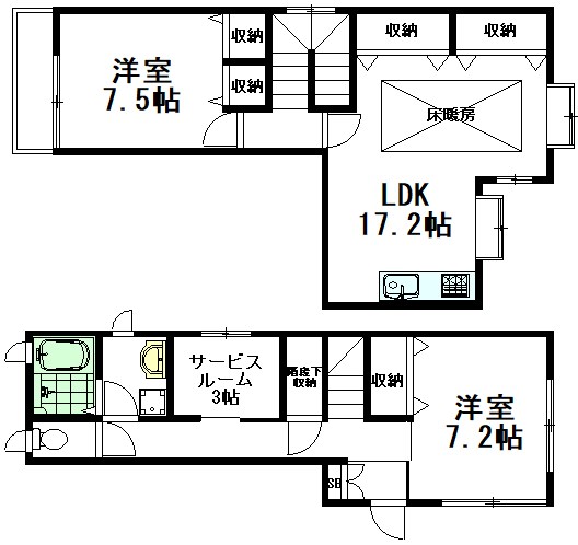 Sアイランドの間取り