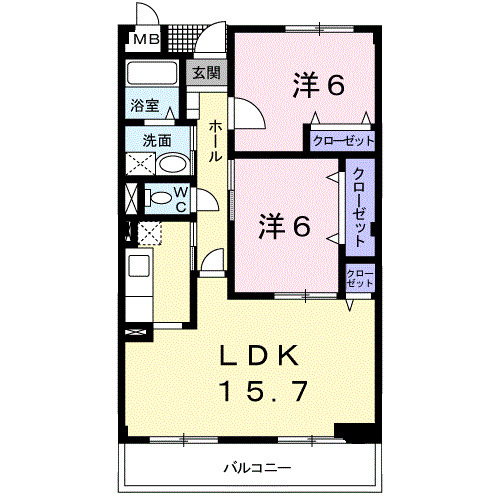 ラフィーネ生駒　（東菜畑）の間取り