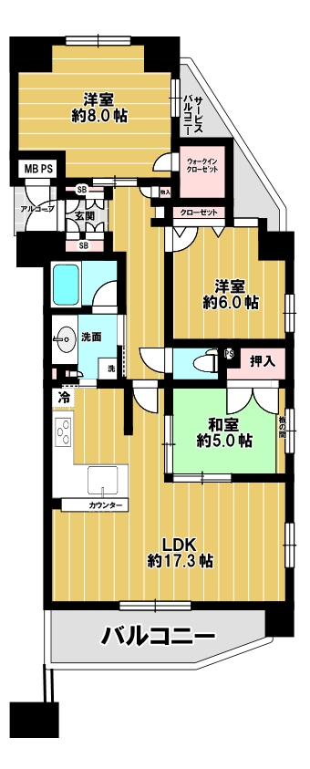 ワコーレ新神戸ステーションリブリエの間取り