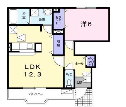 井原市下出部町のアパートの間取り