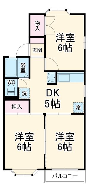 柏市中新宿のアパートの間取り