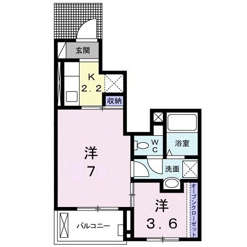 高松市福岡町のアパートの間取り