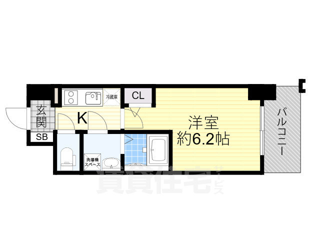 大阪市福島区鷺洲のマンションの間取り