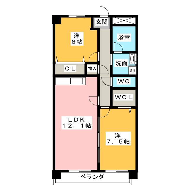 レージュ大和の間取り