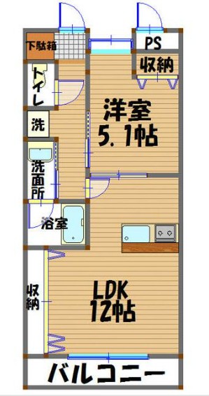 鎌ケ谷市道野辺本町のマンションの間取り