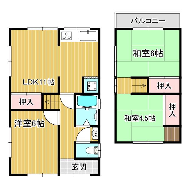 【河原戸建ての間取り】