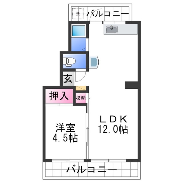 和歌山市北出島のマンションの間取り