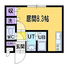 札幌市清田区清田四条のマンションの間取り