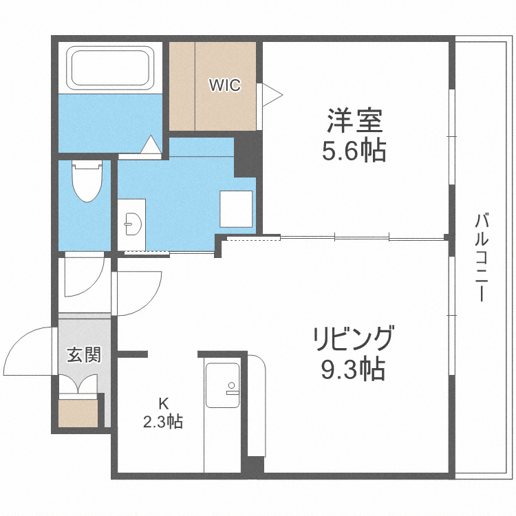 札幌市清田区北野一条のマンションの間取り