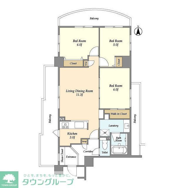 板橋区仲宿のマンションの間取り