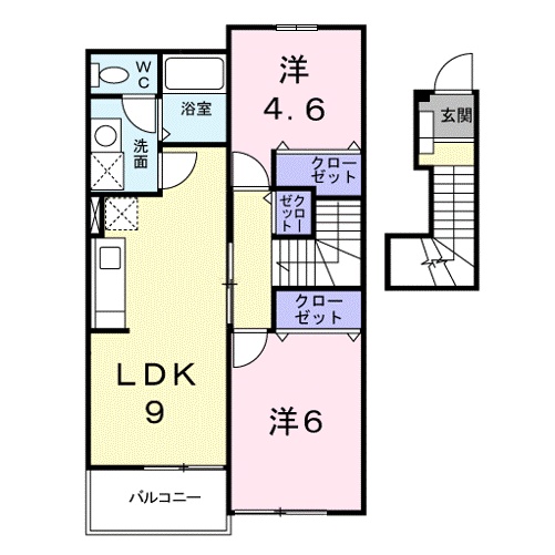 大津市和邇今宿のアパートの間取り