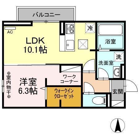 ナーブ屋島　A棟の間取り