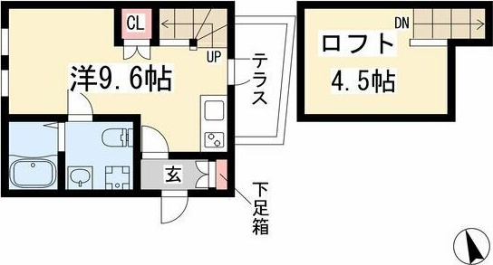 名古屋市瑞穂区津賀田町のアパートの間取り