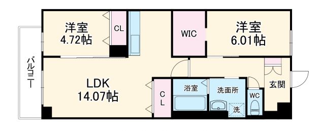 ロビニア若草の間取り写真