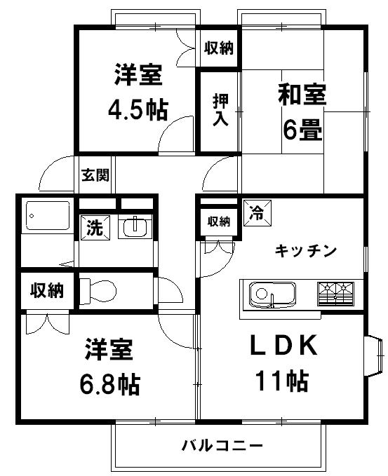 さいたま市見沼区大字東門前のアパートの間取り