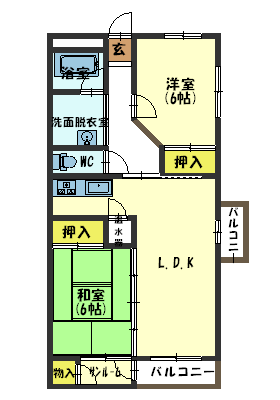 マンション堺捨の間取り