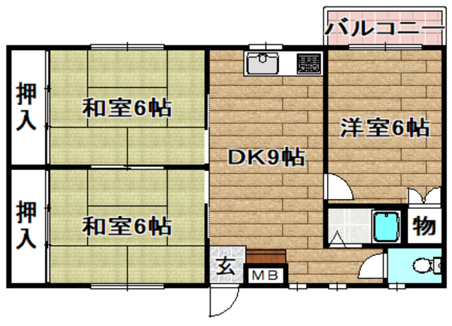 高槻市西町のマンションの間取り