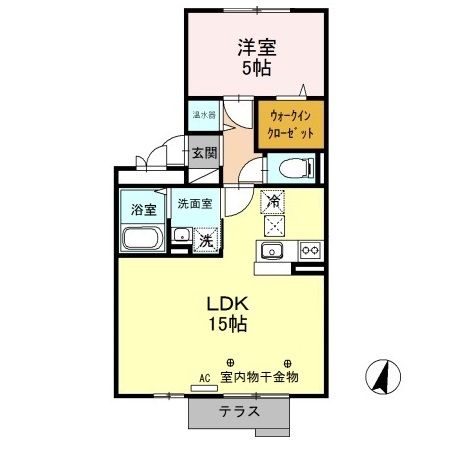 新潟市中央区姥ケ山のアパートの間取り