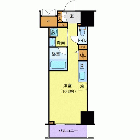 千葉市中央区中央のマンションの間取り