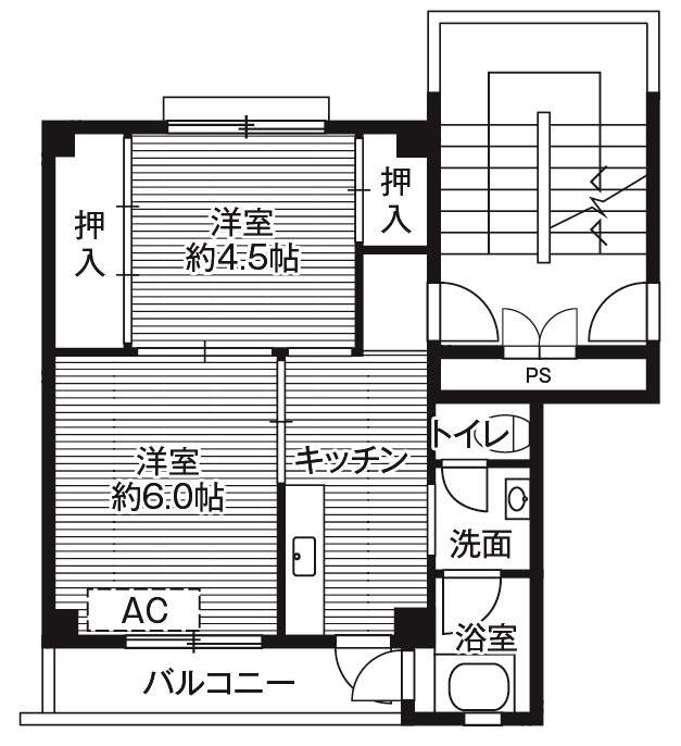 【ビレッジハウス琴海2号棟の間取り】