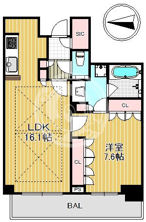 グランドメゾン新梅田タワー THE CLUB RESIDENCEの間取り