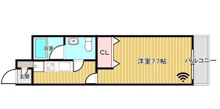 広島市中区江波西のアパートの間取り