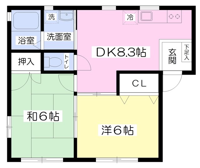 平方ハイツの間取り