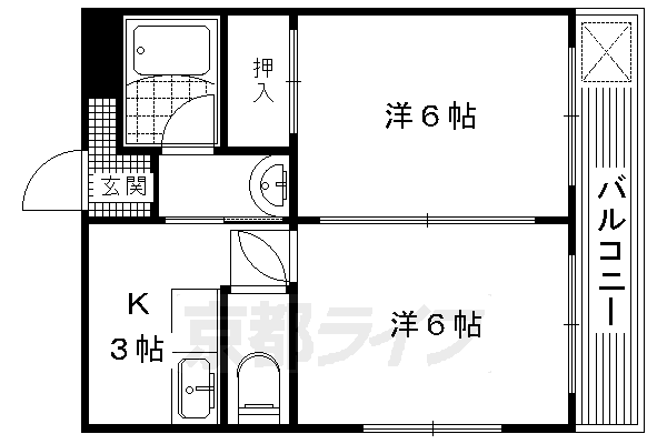 京都市左京区八瀬近衛町のマンションの間取り