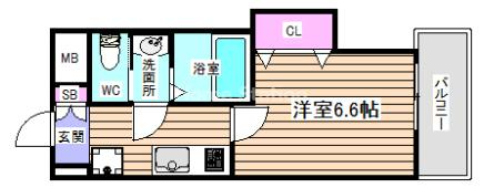 大阪市西淀川区野里のマンションの間取り