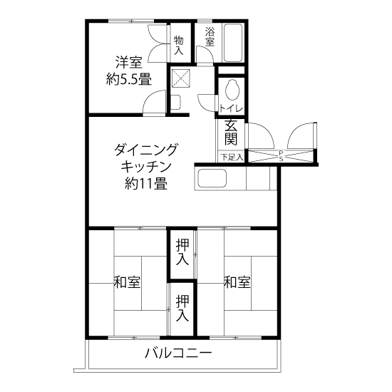 JKK東京　下里第二住宅5-507の間取り