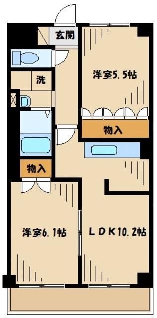 相模原市中央区上溝のマンションの間取り