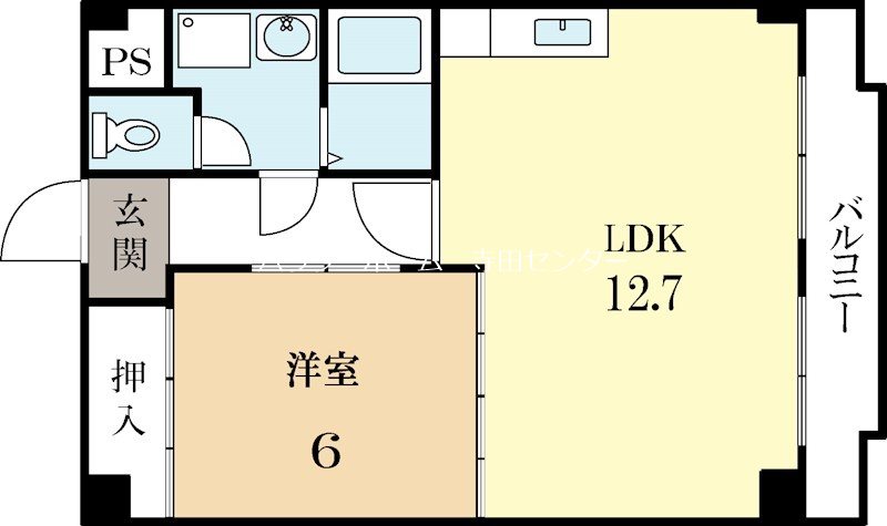 城陽市平川のマンションの間取り