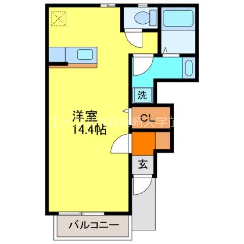 西彼杵郡長与町高田郷のアパートの間取り