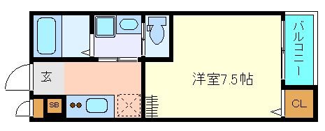 仙台市若林区大和町のアパートの間取り