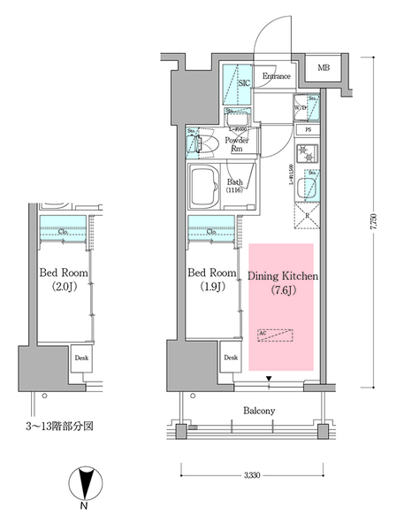 江東区住吉のマンションの間取り