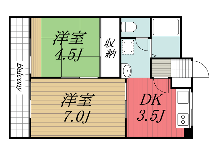 千葉市緑区おゆみ野有吉のアパートの間取り