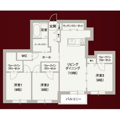 函館市松陰町のマンションの間取り